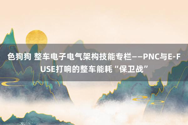 色狗狗 整车电子电气架构技能专栏——PNC与E-FUSE打响的整车能耗“保卫战”