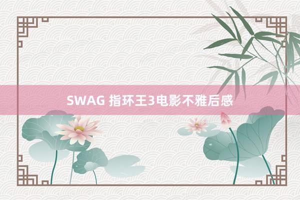 SWAG 指环王3电影不雅后感